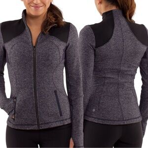 Lululemon Forme Jacket Black Swan Herringbone Luon Size 6